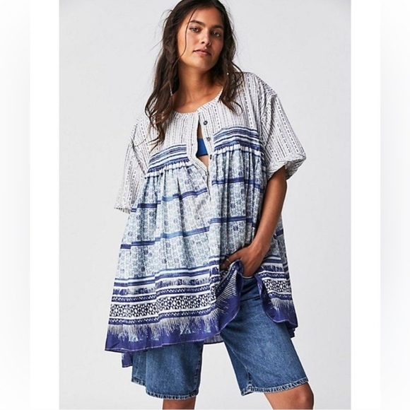 We The Free Tops - We The Free Babydoll Block Printed Top Size Small